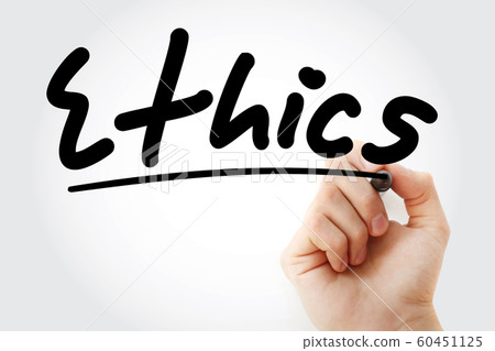 Hand writing Ethics with marker 60451125