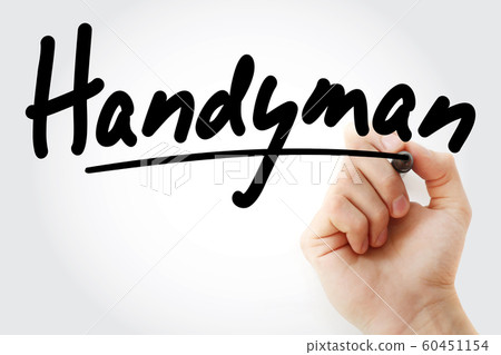 Hand writing Handyman with marker 60451154