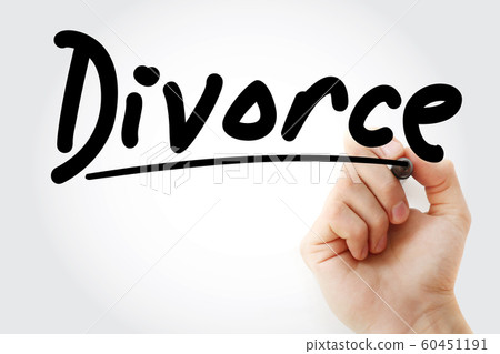Hand writing Divorce with marker 60451191