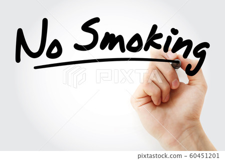 Hand writing No smoking with marker Hand writing No smoking with marker 60451201