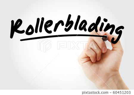 Hand writing Rollerblading with marker Hand writing Rollerblading with marker 60451203