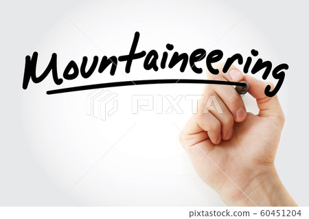 Hand writing Mountaineering with marker Hand writing Mountaineering with marker 60451204