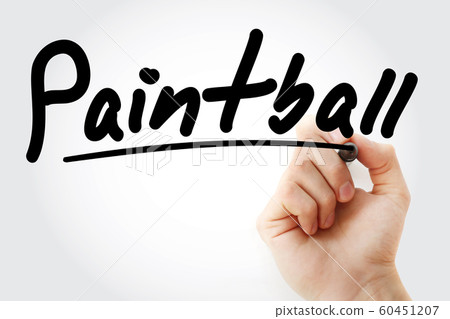 Hand writing Paintball with marker Hand writing Paintball with marker 60451207