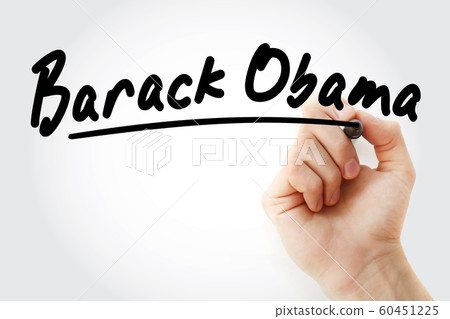 Hand writing Barack Obama with marker Hand writing Barack Obama with marker 60451225