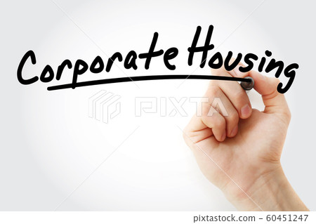 Hand writing corporate housing with marker 60451247