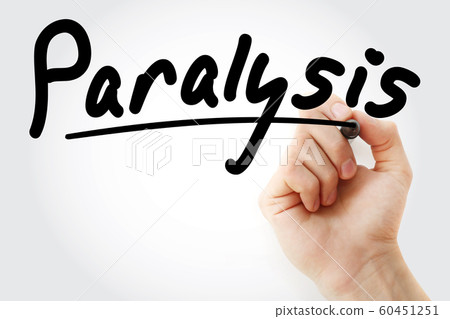 Hand writing paralysis with marker Hand writing paralysis with marker 60451251