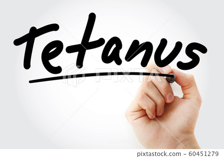 Hand writing Tetanus with marker Hand writing Tetanus with marker 60451279