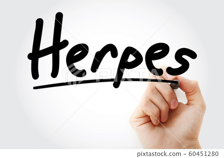 Hand writing Herpes with marker Hand writing Herpes with marker 60451280