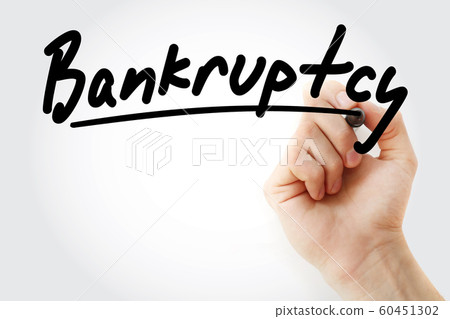Hand writing Bankruptcy with marker 60451302