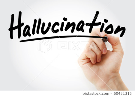 Hand writing Hallucination with marker 60451315