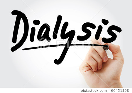Hand writing Dialysis with marker 60451398