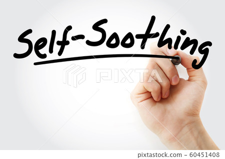 Hand writing self-soothing with marker Hand writing self-soothing with marker 60451408