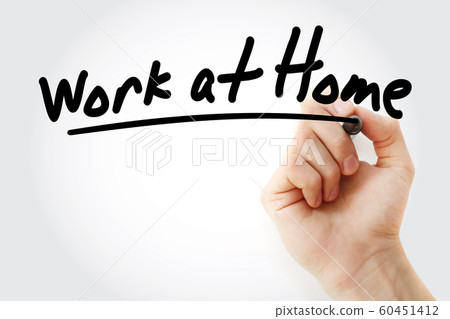 Hand writing work at home with marker 60451412
