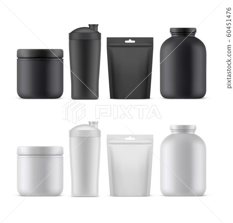 Sport nutrition and supplements, 3D blank mockups Sport nutrition and supplements, 3D blank mockups 60451476