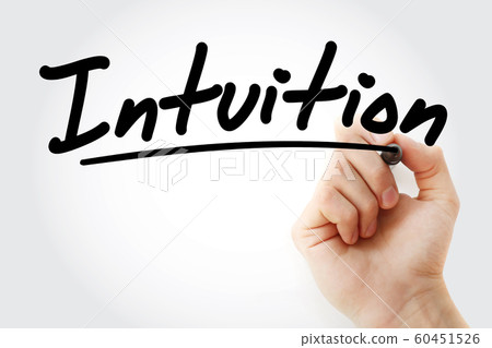 Hand writing Intuition with marker 60451526