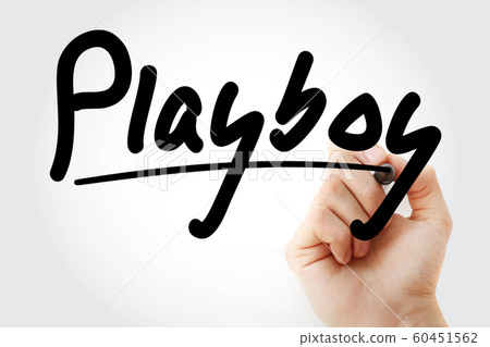Hand writing Playboy with marker 60451562