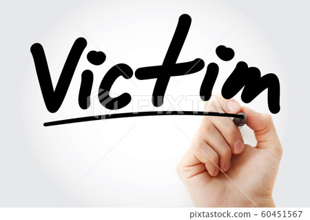 Hand writing Victim with marker 60451567