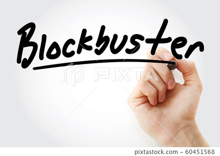 Hand writing Blockbuster with marker 60451568