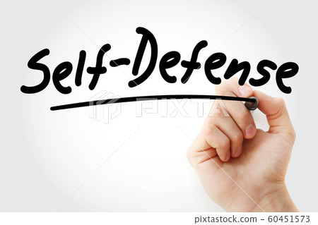 Hand writing Self-defense with marker Hand writing Self-defense with marker 60451573