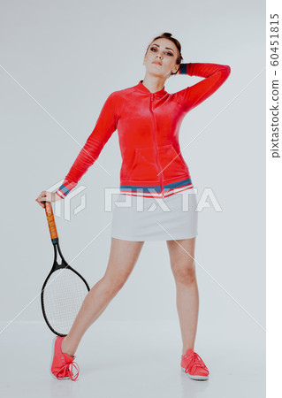 girl playing in the tennis racket sports 60451815