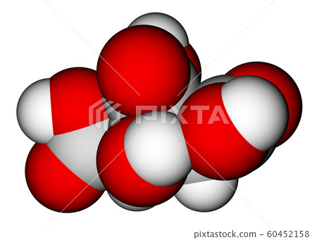 Citric acid (food additive E330) 3D molecular model 60452158