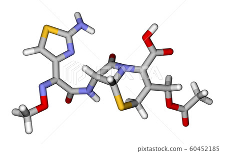 Cefotaxime, a cephalosporin antibiotic. Molecular structure Cefotaxime, a cephalosporin antibiotic. Molecular structure 60452185