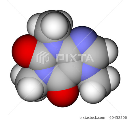 Caffeine space filling molecular model 60452206
