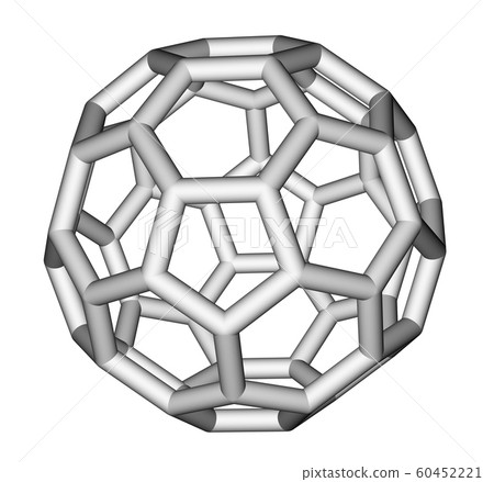 Fullerene C60 sticks molecular model Fullerene C60 sticks molecular model 60452221