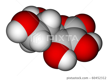 Ascorbic acid space filling molecular model Ascorbic acid space filling molecular model 60452312