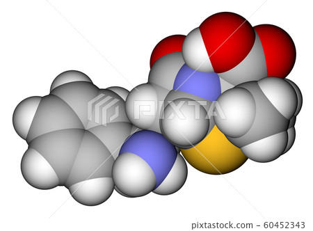 Ampicillin space filling molecular model 60452343