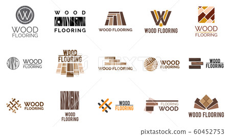 Vector set of logos of wooden floors and coverings 60452753