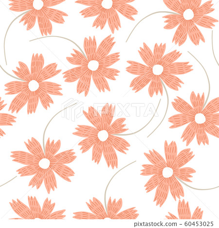 Tender light pastel orange floral pattern Tender light pastel orange floral pattern 60453025