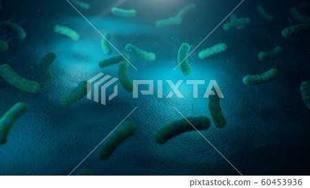 Viruses causing infectious diseases, decreased immunity. Concept of viral disease. Virus abstract background. Cell infect organism. Abstract pathogenic bacteria. Rabies virus, 3d illustration Viruses causing infectious diseases, decreased immunity. Concept of viral disease. Virus abstract background. Cell infect organism. Abstract pathogenic bacteria. Rabies virus, 3d illustration 60453936