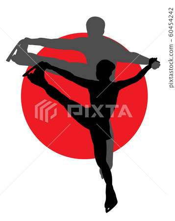 Figure skating pair silhouette Figure skating pair silhouette 60454242