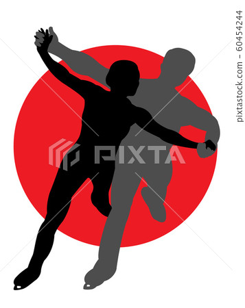 Figure skating pair silhouette Figure skating pair silhouette 60454244