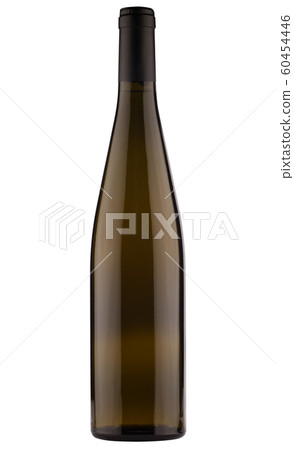 dark wine bottle with black cap on white 60454446
