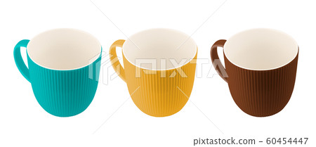 colored coffee cups isolated colored coffee cups isolated 60454447