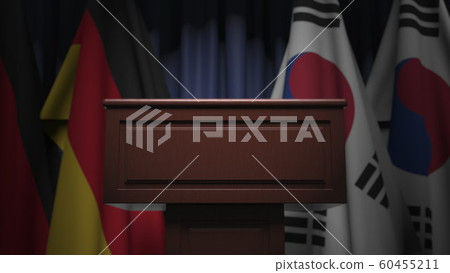 Many flags of South korea and Germany, 3D rendering 60455211