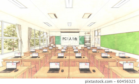 Elementary School Classroom No PC People Characters One PC One Illustration 31 60456325