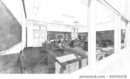 Elementary School Classroom PC No People No... - Stock Illustration ...