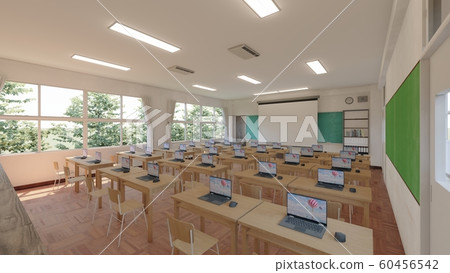 小學教室PC沒有人，沒有字母，插圖15 60456542