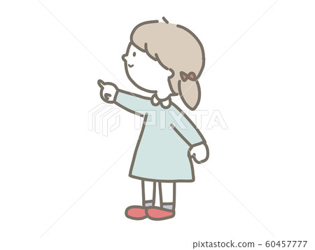 Girl pointing finger Girl pointing finger 60457777
