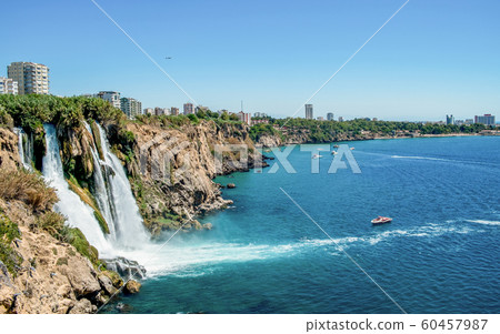 Waterfall Duden at Antalya turkey top view on the Waterfall Duden at Antalya turkey top view on the 60457987