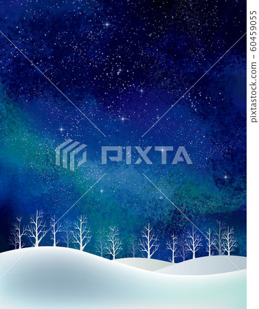 冬季風光:水彩冬季風光樹木樹木雪山雪山森林星空夜空閃閃發光 冬季風光:水彩冬季風光樹木樹木雪山雪山森林星空夜空閃閃發光 60459055