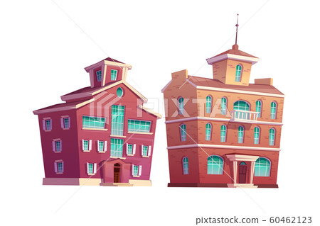 Urban retro building cartoon set Urban retro building cartoon set 60462123