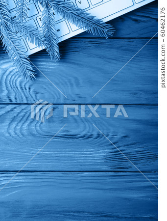 Winter classical blue background with keyboard Winter classical blue background with keyboard 60462176