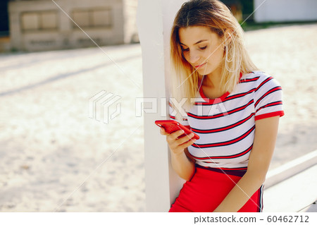 Girl on a beach Girl on a beach 60462712