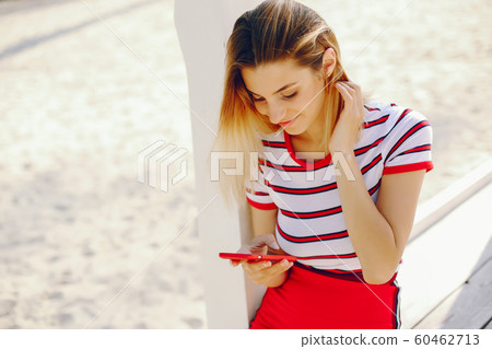 Girl on a beach Girl on a beach 60462713
