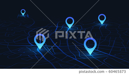 Gps tracking map. Track navigation pins on street maps, navigate mapping technology and locate position pin vector illustration Gps tracking map. Track navigation pins on street maps, navigate mapping technology and locate position pin vector illustration 60465873