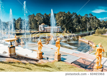 Grand cascade in Pertergof, Saint-Petersburg, Grand cascade in Pertergof, Saint-Petersburg, 60465968